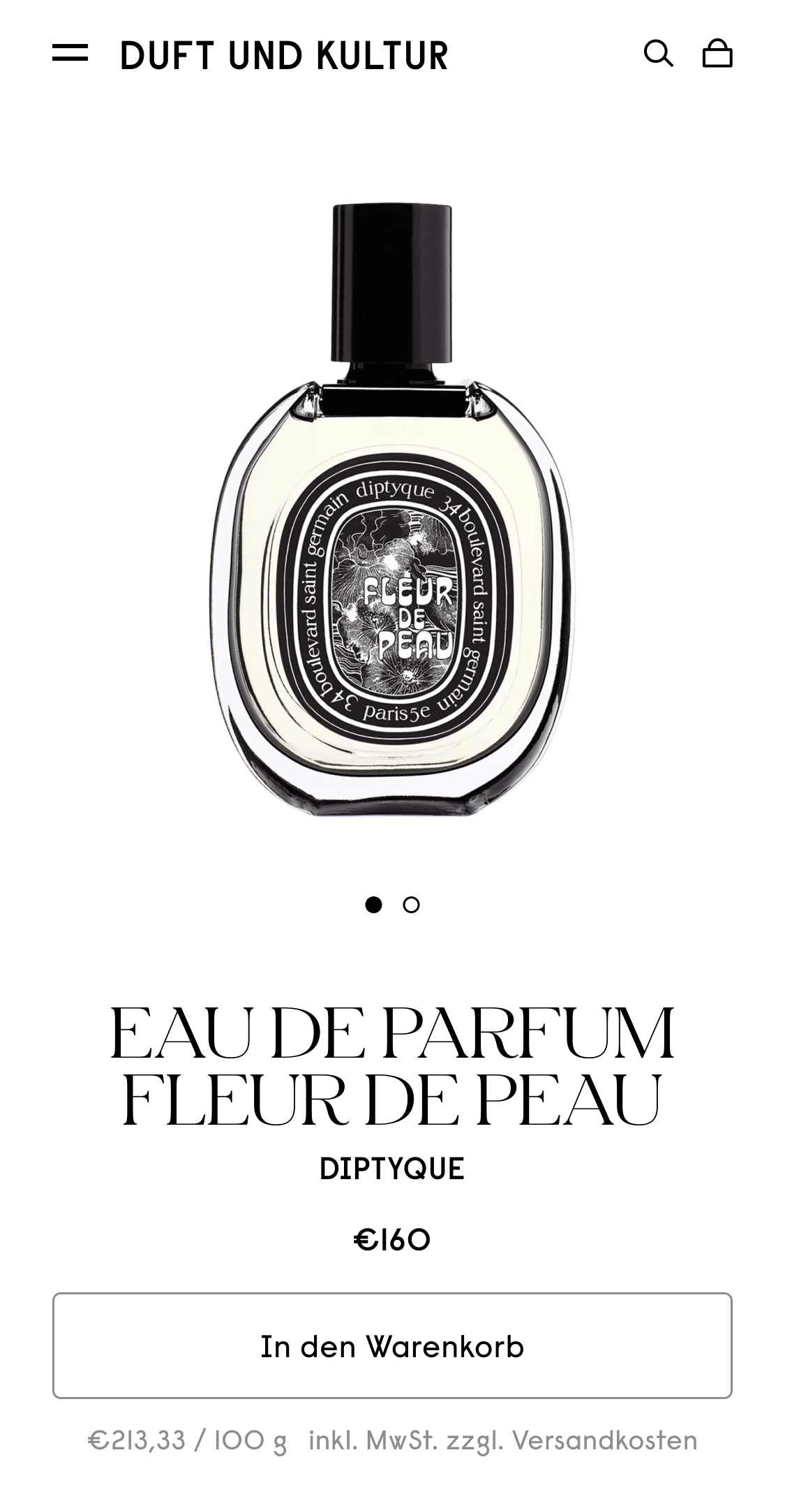 duftundkultur.at: Product Single – Diptyque EDP Fleur De Peau (Mobile)