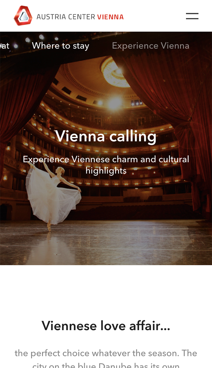 acv.at website Vienna calling header