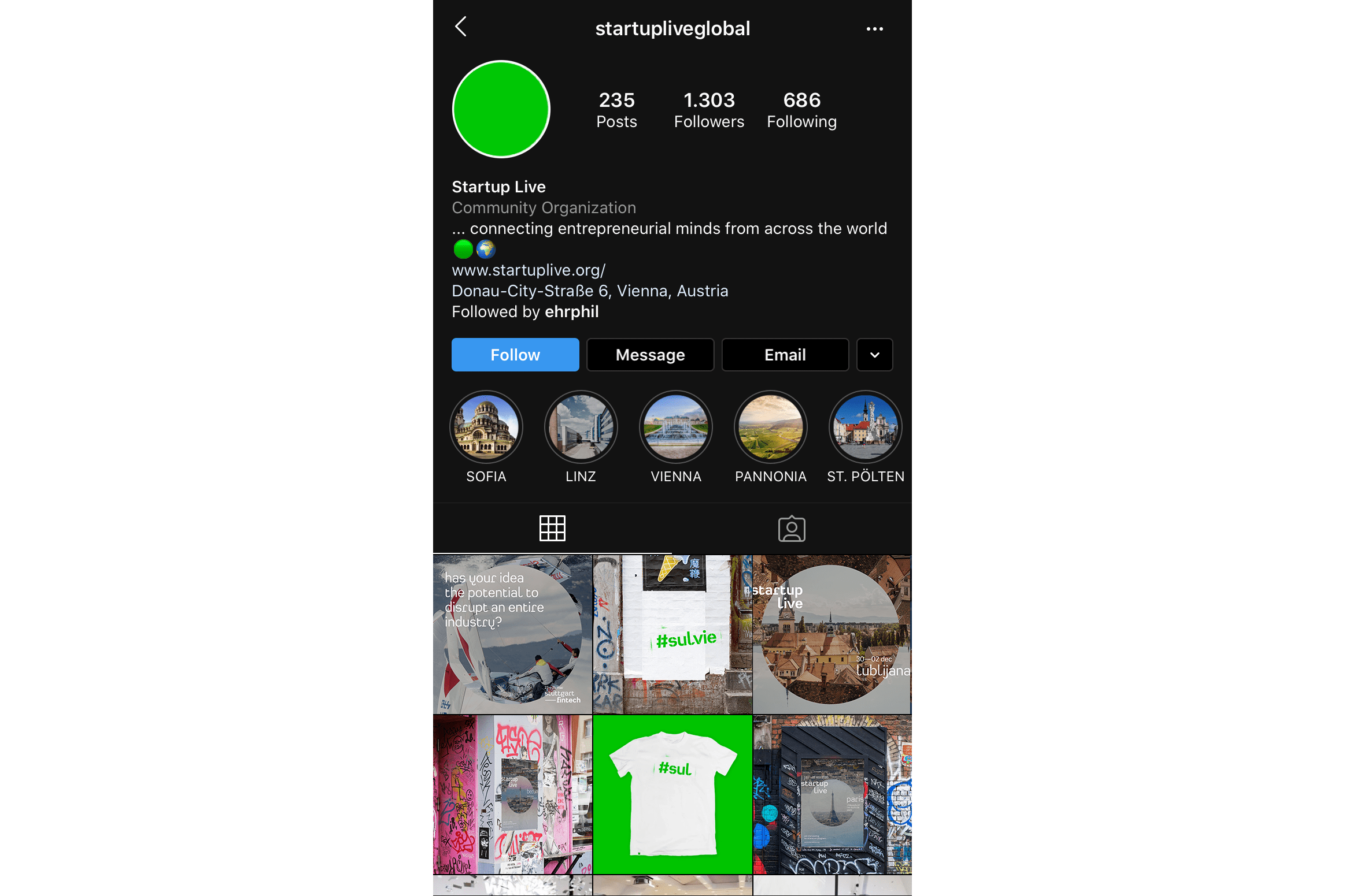Startup Live Instagram Profile