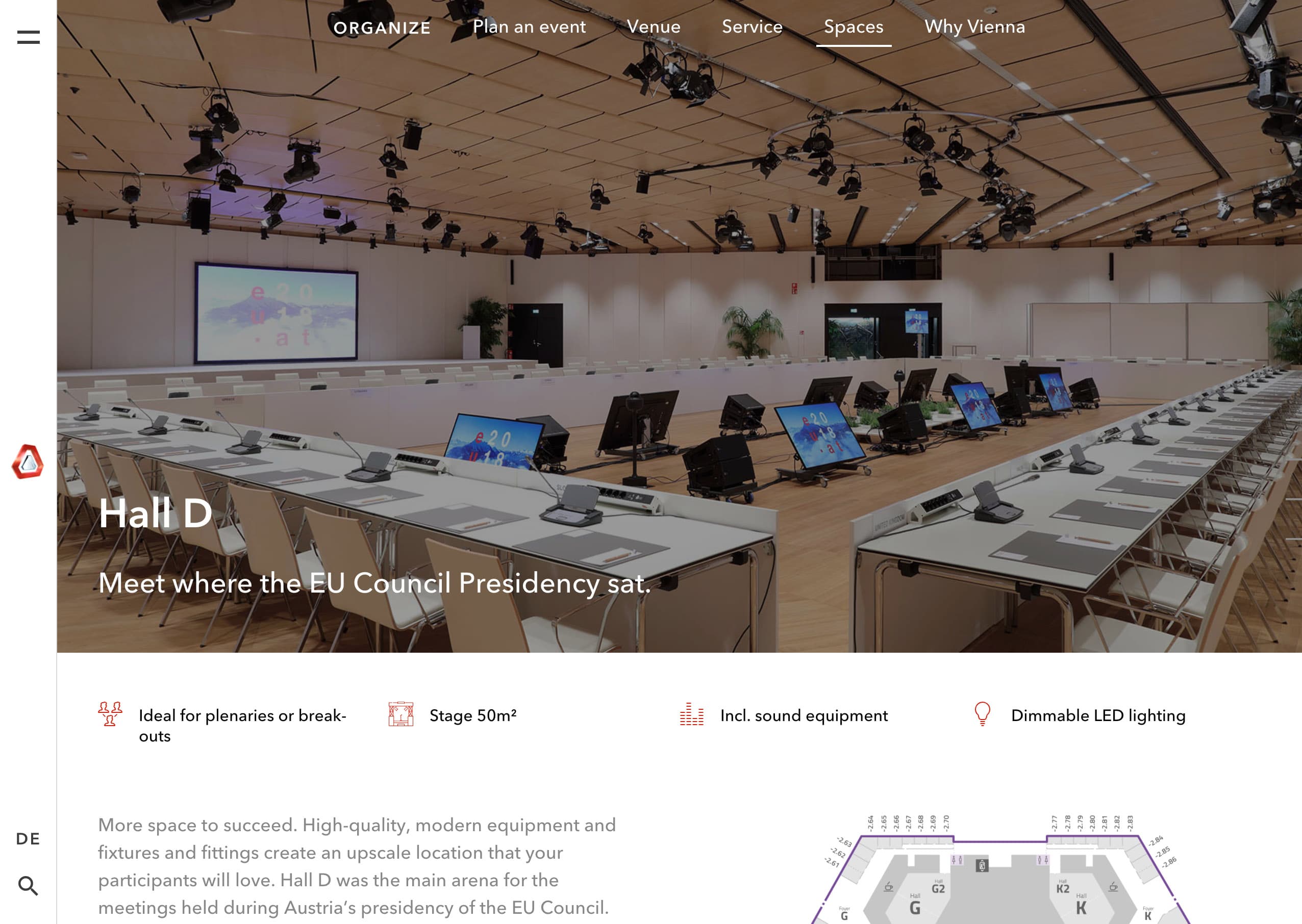 acv.at Hall D page header (Desktop view)