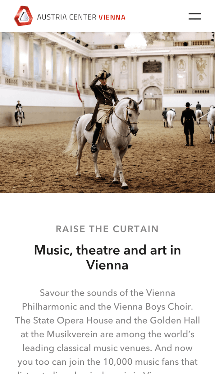 acv.at website Vienna cultural offering