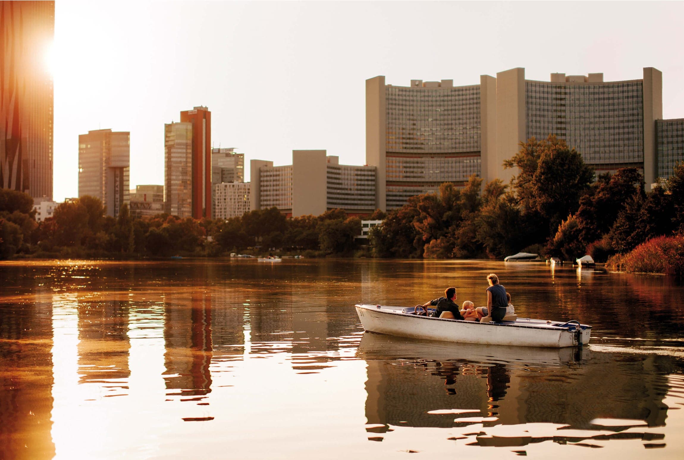Sunset at Kaiserwasser in Vienna